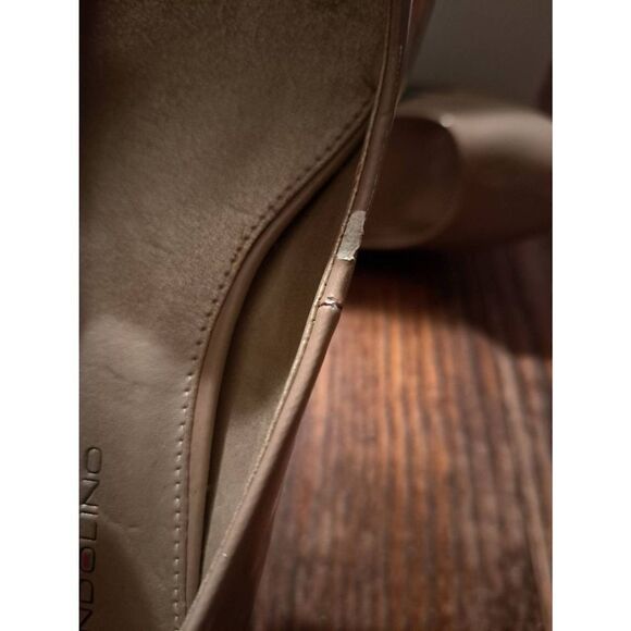 Size 8.5M Bandolino Tan Khaki Round Closed Toe High Heel Pump Dress Shoes - Picture 10 of 12